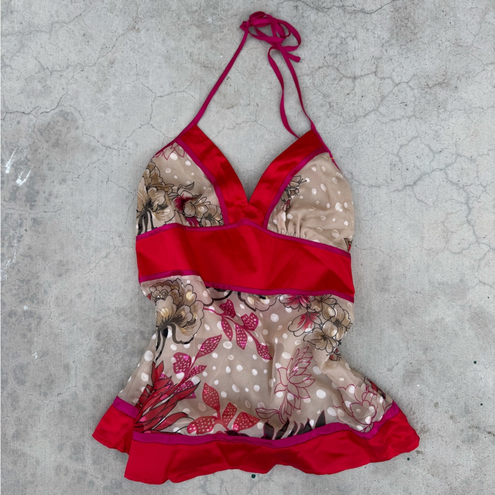 Vintage Y2K Floral Halter Top
